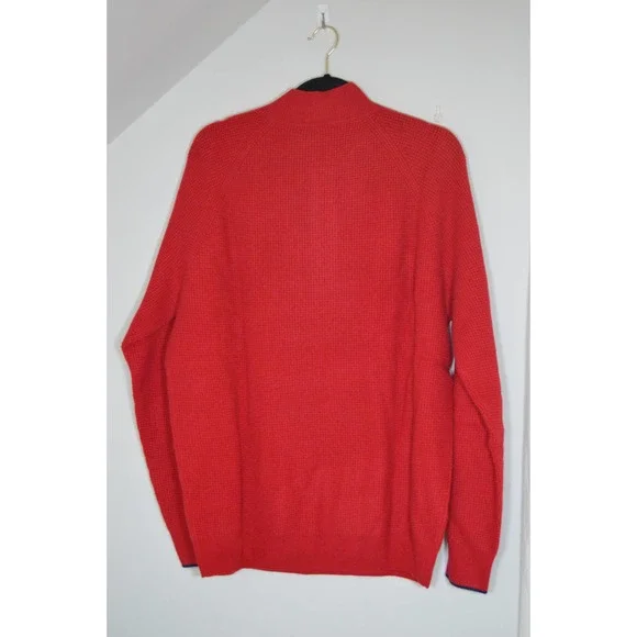 NWT Vineyard Vines Gloucester cashmere quarterzip sweater size XL red